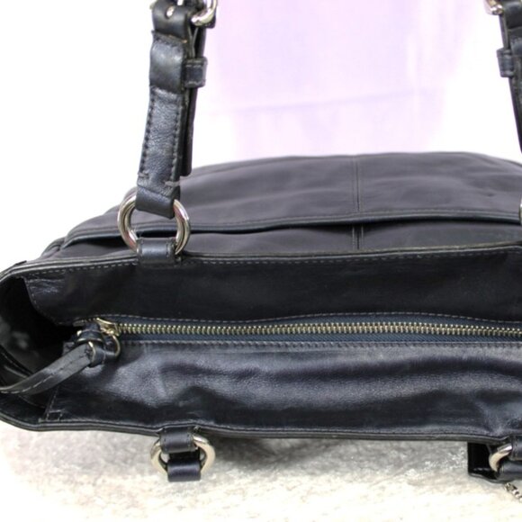 Coach Metallic Blue Leather Tote - Picture 6 of 11